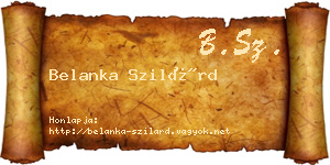 Belanka Szilárd névjegykártya